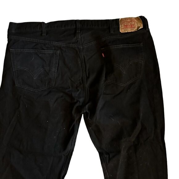 Levi's Mens 501 Black Button Fly Straight Leg Denim Jeans Big and Tall 48 x 32 - Picture 3 of 9